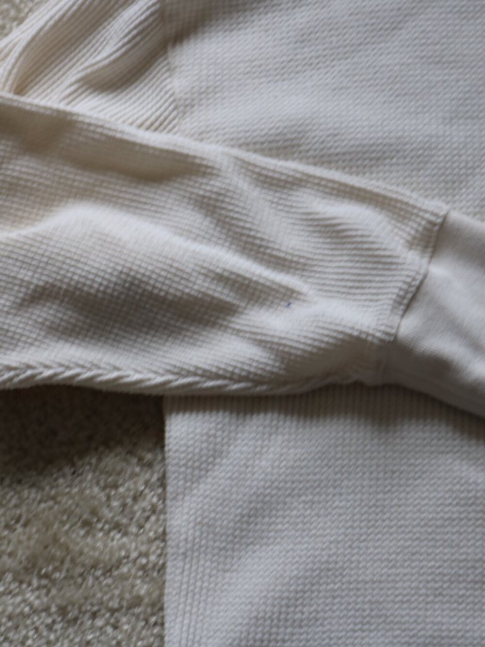 Abercrombie & Fitch Cream Waffle-Knit Long Sleeve Tee - Picture 2 of 3